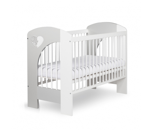 Детская кроватка Klups NEL HEART WHITE-GREY 120x60
