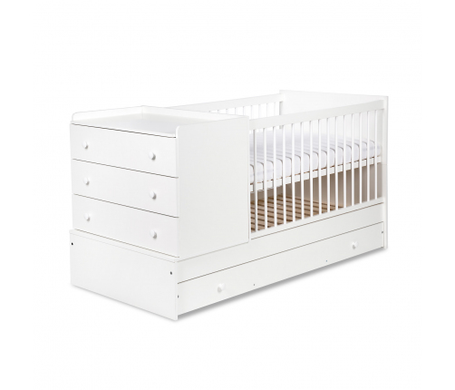 Bērnu gulta-transformeris KLUPS KOMPAKT White 120x60