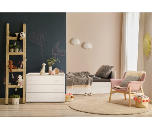 Bērnu gulta-transformeris KLUPS KOMPAKT White 120x60