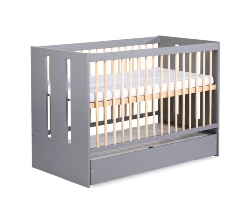 Bērnu gulta KLUPS ar aizsargbarjeru PAULINE GRAPHITE 120x60