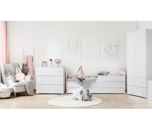 Pusaudžu gulta Klups Timo White 160x70