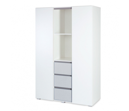Trīsdurvju skapis Klups DALIA WHITE-GREY