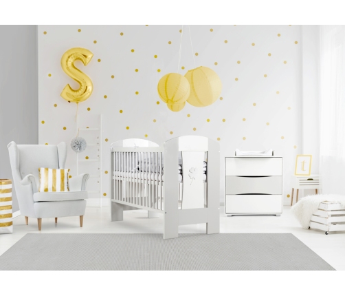 Kumode ar pārtinamo galdiņu Klups NATI WHITE-GREY