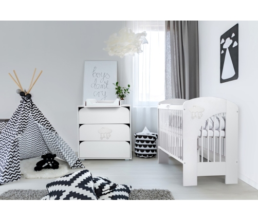 Kumode ar pārtinamo galdiņu Klups NEL CLOUD WHITE