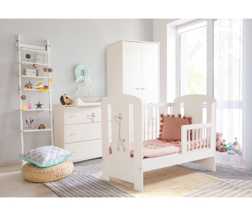 Kumode ar pārtinamo galdiņu Klups SAFARI GIRAFFE WHITE