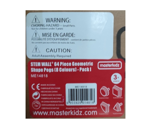 MASTERKIDZ Zestaw Kołeczki w kształcie figur geometrycznych 64szt do tablic STEM