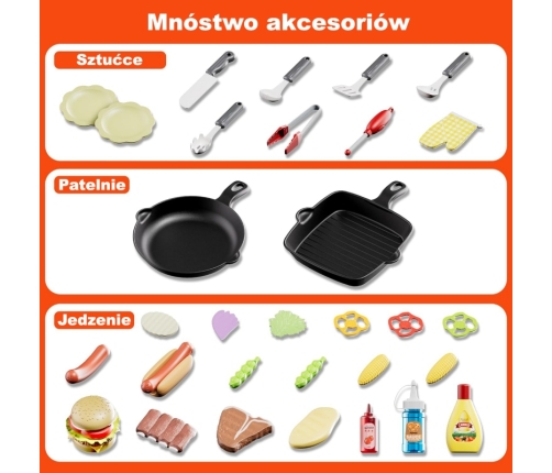 WOOPIE Grill Barbecue Kuchnia Ogrodowa Interaktywna LED Zestaw XL 31 el.