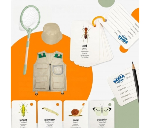 WOOPIE Zestaw Małego Odkrywcy Lornetka Kompas Siatka Na Owady Motyle Latarka