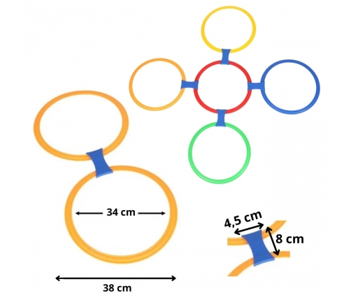 WOOPIE Zestaw do Gry w Klasy do Skakania Pierścienie Obręcze 10 szt