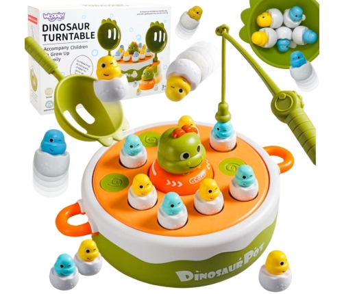 WOOPIE Gra Zręcznościowa Łowienie Dinozaurów 2w1 Katapulta