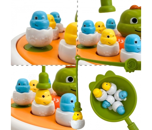 WOOPIE Gra Zręcznościowa Łowienie Dinozaurów 2w1 Katapulta