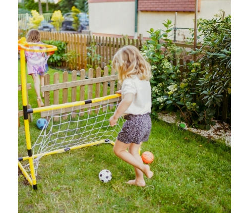 WOOPIE Zestaw 2w1 koszykówka Bramka do Piłki Nożnej + Piłki i Pompka