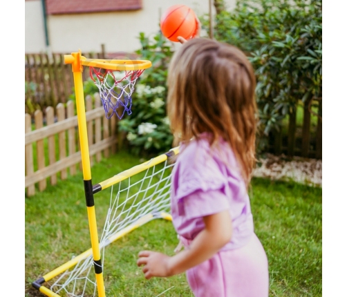 WOOPIE Zestaw 2w1 koszykówka Bramka do Piłki Nożnej + Piłki i Pompka