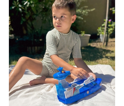 WOOPIE Łódź Policyjna Patrolowa Interaktywna - Skala 1:16 + Autka 3 szt.