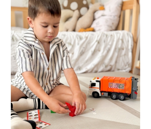 WOOPIE Interaktywna Śmieciarka Model Skala 1:16 Efekty Dźwiękowe i Świetlne