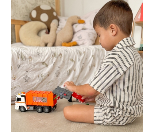 WOOPIE Interaktywna Śmieciarka Model Skala 1:16 Efekty Dźwiękowe i Świetlne