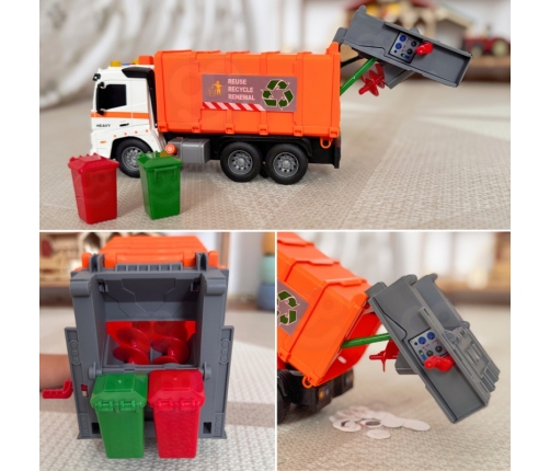 WOOPIE Interaktywna Śmieciarka Model Skala 1:16 Efekty Dźwiękowe i Świetlne