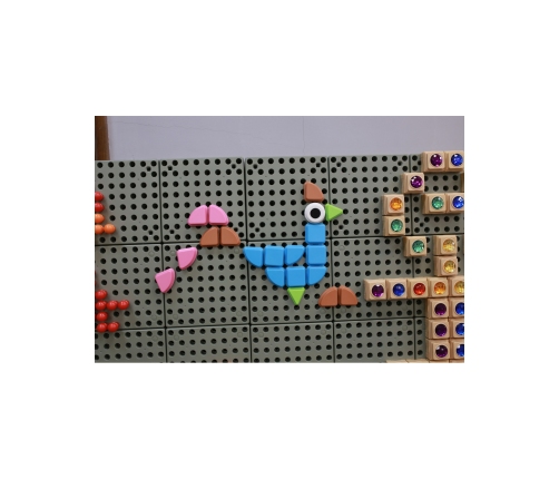 MASTERKIDZ Zestaw Kołeczki w kształcie figur geometrycznych 64szt do tablic STEM