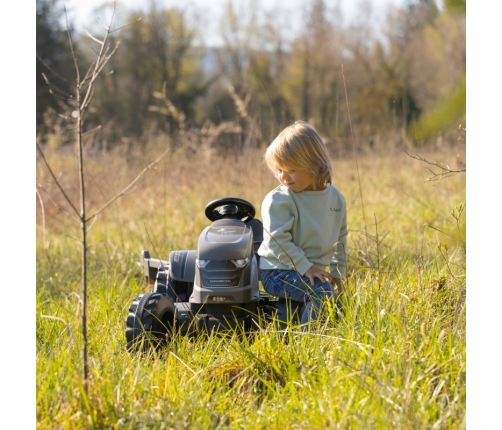 SMOBY Traktor XXL Szary na Pedały z Przyczepką