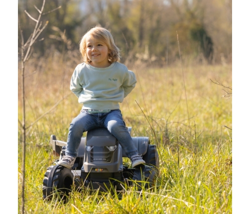 SMOBY Traktor XXL Szary na Pedały z Przyczepką