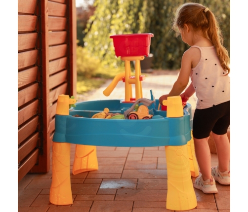 WOOPIE Stolik Wodny 2w1 Piaskownica Młyn 14 akc.