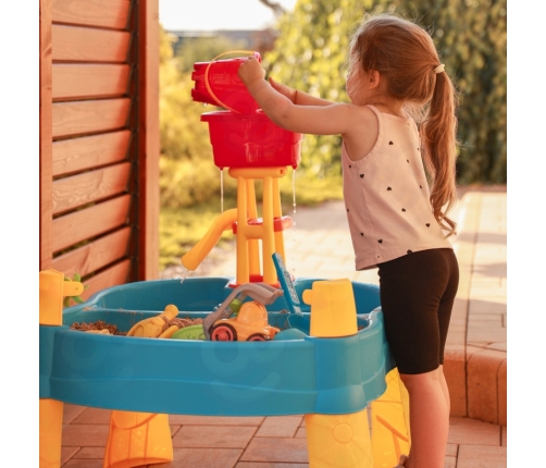 WOOPIE Stolik Wodny 2w1 Piaskownica Młyn 14 akc.