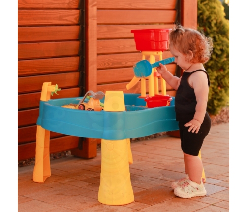 WOOPIE Stolik Wodny 2w1 Piaskownica Młyn 14 akc.