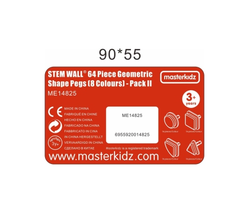 MASTERKIDZ Zestaw Kołeczki w kształcie figur geometrycznych 64szt do tablic STEM