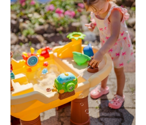 WOOPIE Stolik Wodny 2w1 Piaskownica Statek Piracki XL z Maszyna do Robienia Baniek Mydlanych