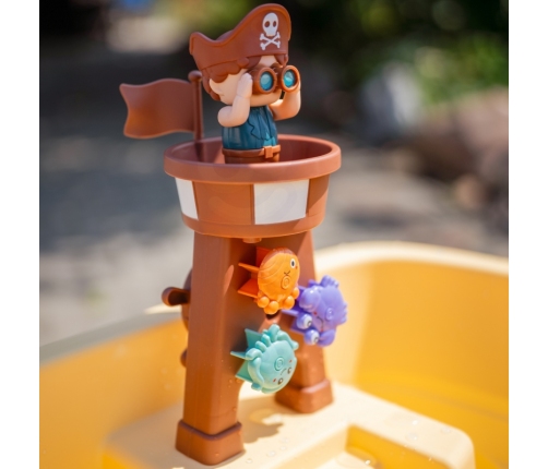 WOOPIE Stolik Wodny 2w1 Piaskownica Statek Piracki XL z Maszyna do Robienia Baniek Mydlanych