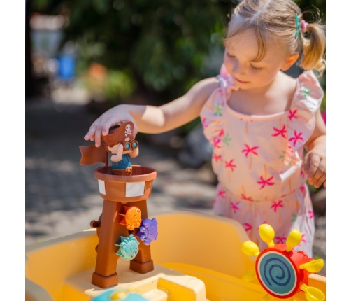 WOOPIE Stolik Wodny 2w1 Piaskownica Statek Piracki XL z Maszyna do Robienia Baniek Mydlanych