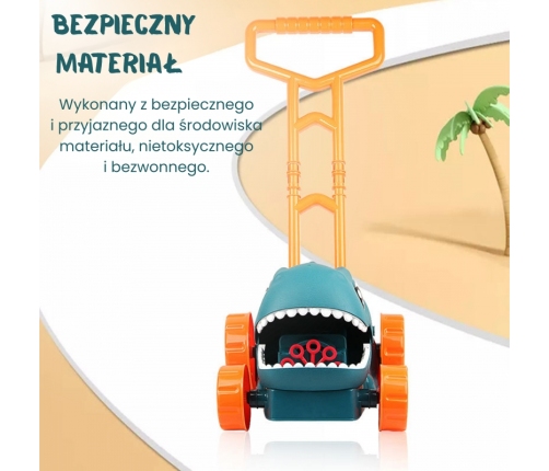 WOOPIE Kosiarka Ogrodowa Dino na Bańki Mydlane Dinozaur + Płyn