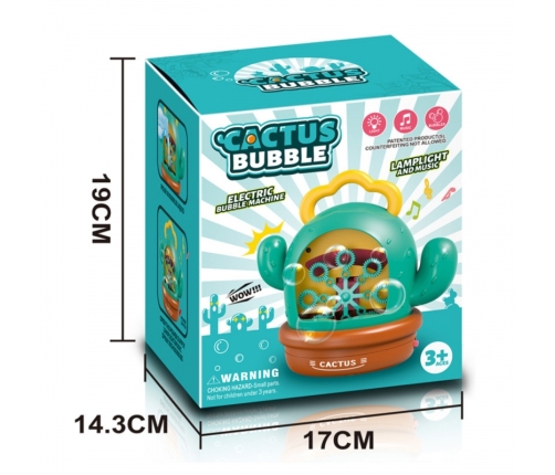 WOOPIE Kaktusowa Elektryczna Maszyna Do Bąbelków Efekty Dźwiękowe i Świetlne