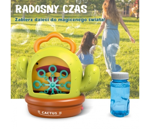 WOOPIE Kaktusowa Elektryczna Maszyna Do Bąbelków Efekty Dźwiękowe i Świetlne