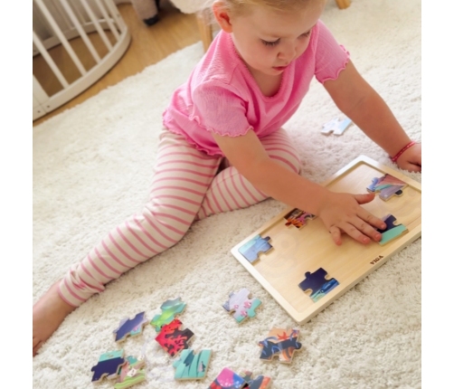 VIGA Drewniane Puzzle Układanka 24 el. Sekrety Morza