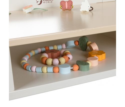 CLASSIC WORLD Drewniana Toaletka z Lustrem Krzesełkiem i Akcesoriami Pastelowa