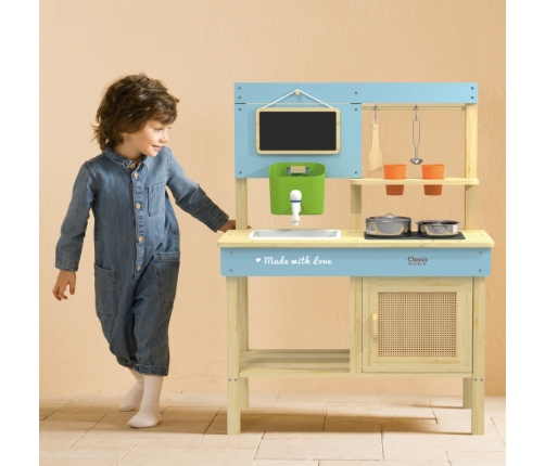 CLASSIC WORLD Drewniana Kuchnia Ogrodowa Błotna XXL z Akcesoriami