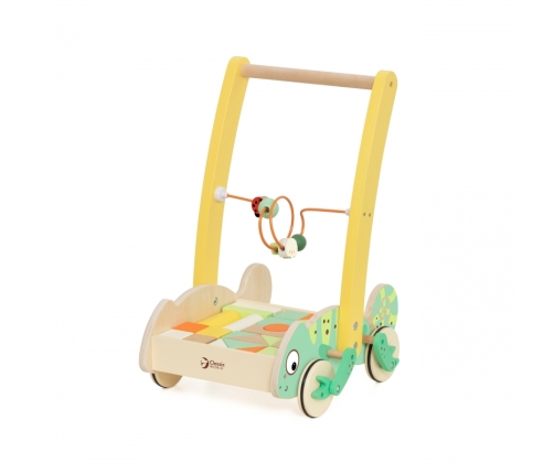 CLASSIC WORLD Drewniany Pchacz Chodzik Kameleon z Klockami