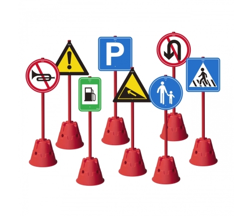 CLASSIC WORLD EDU Zestaw Dużych Znaków Drogowych 90cm - 8el