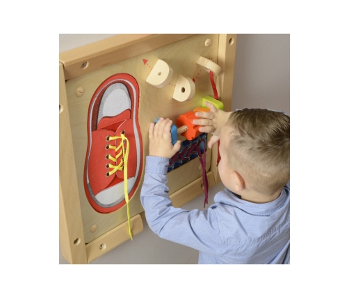 MASTERKIDZ Tablica Edukacyjna - Zręczność Manualna Sznurowanie Montessori