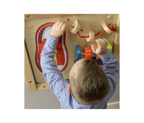 MASTERKIDZ Tablica Edukacyjna - Zręczność Manualna Sznurowanie Montessori