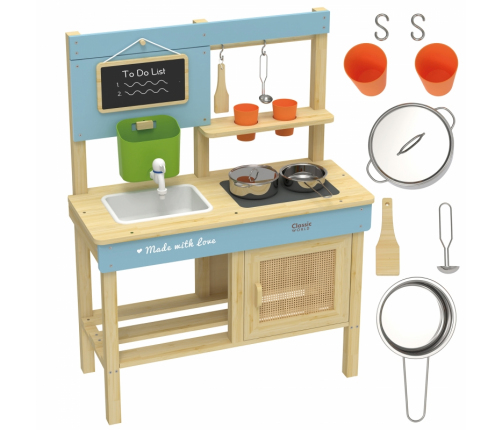 CLASSIC WORLD Drewniana Kuchnia Ogrodowa Błotna XXL z Akcesoriami