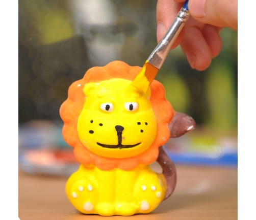 WOOPIE Zestaw Kreatywny z Farbami DIY Zrób Odlewy Gipsowe Figurki i Pomaluj - Zestaw Zwierzątka