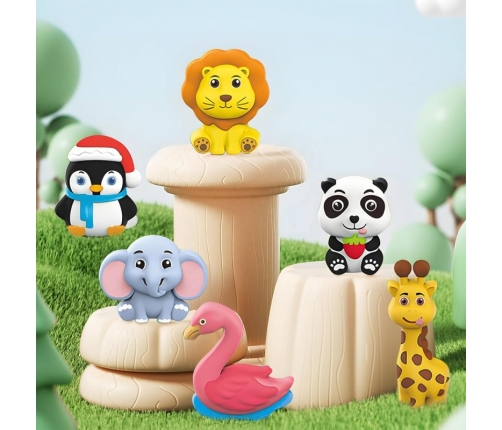 WOOPIE Zestaw Kreatywny z Farbami DIY Zrób Odlewy Gipsowe Figurki i Pomaluj - Zestaw Zwierzątka