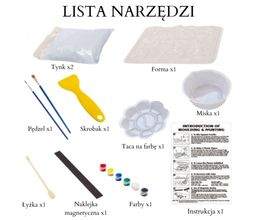 WOOPIE Zestaw Kreatywny z Farbami DIY Zrób Odlewy Gipsowe Figurki i Pomaluj - Zestaw Świąteczny