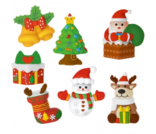 WOOPIE Zestaw Kreatywny z Farbami DIY Zrób Odlewy Gipsowe Figurki i Pomaluj - Zestaw Świąteczny