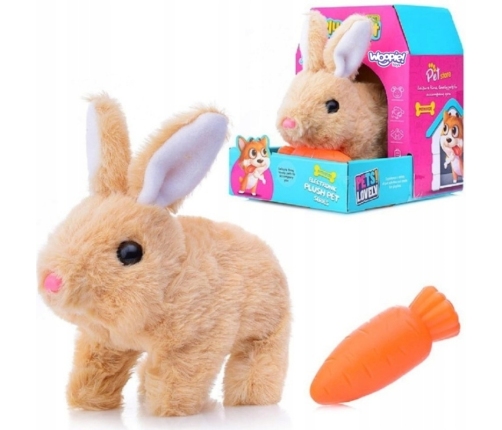 WOOPIE Króliczek Interaktywny Pluszak z Marchewką Beżowy