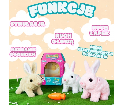 WOOPIE Króliczek Interaktywny Pluszak z Marchewką Beżowy