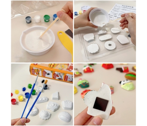 WOOPIE Zestaw Kreatywny z Farbami DIY Zrób Odlewy Gipsowe Figurki i Pomaluj - Zestaw Kosmiczny