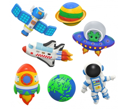 WOOPIE Zestaw Kreatywny z Farbami DIY Zrób Odlewy Gipsowe Figurki i Pomaluj - Zestaw Kosmiczny